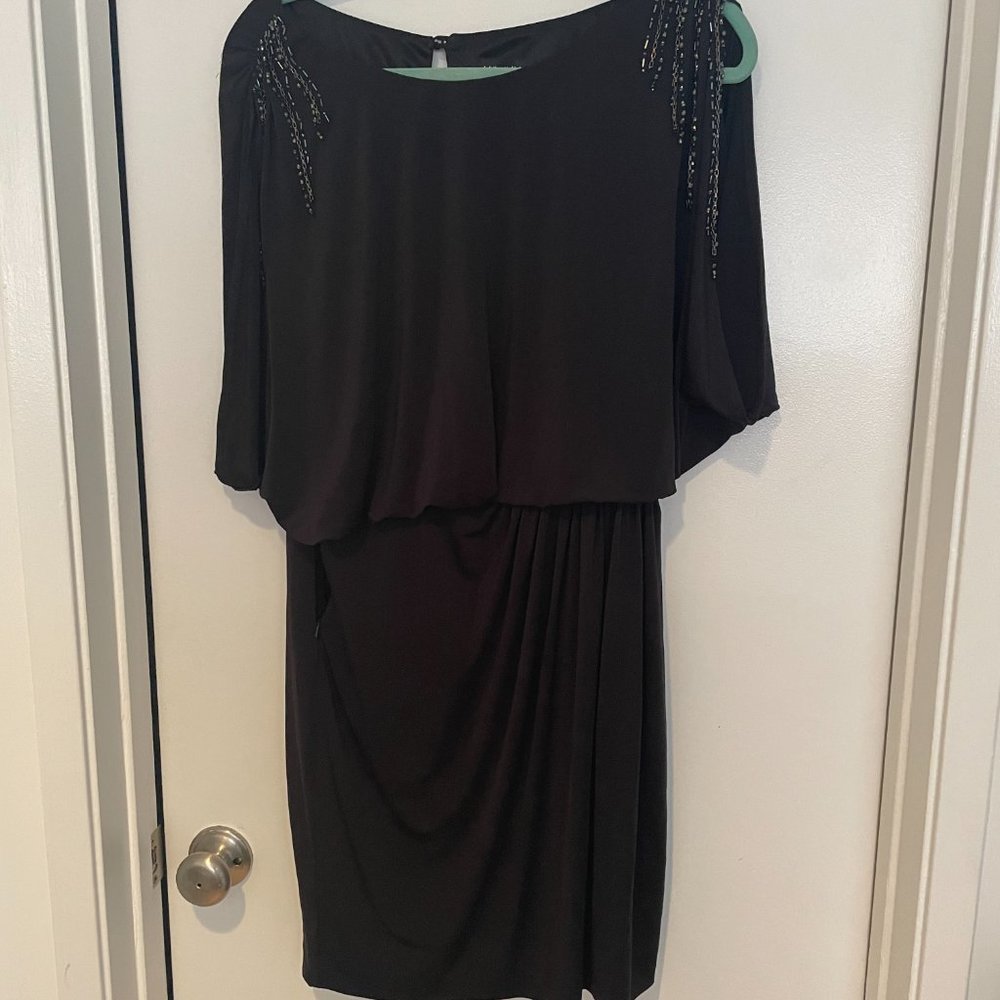 Aidan Maddox Cold Shoulder Sequin Dress